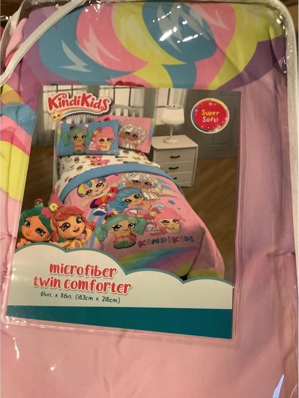 Kindi Kids Microfiber Twin Comforter - Pink Multicolor